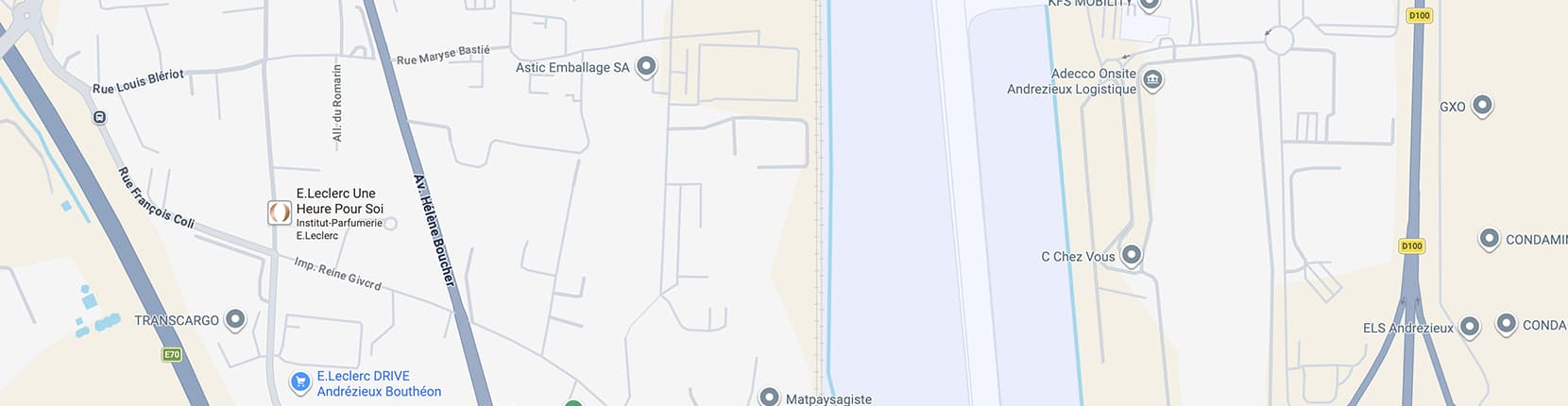 Localisation du campus WIDE et espaces de travail professionnels à Andrézieux-Bouthéon