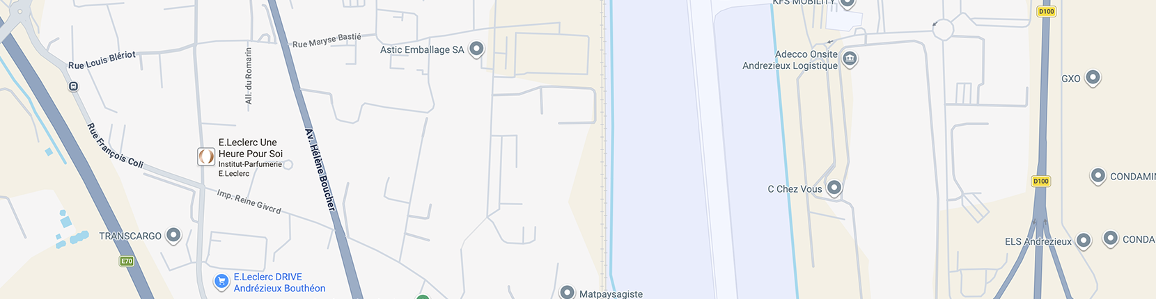Localisation du campus WIDE et espaces de travail professionnels à Andrézieux-Bouthéon